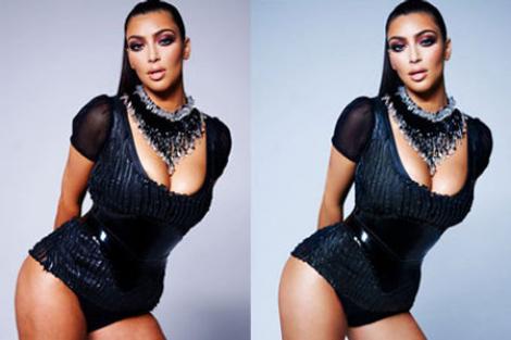 Kim Kardashian inainte si dupa photoshop