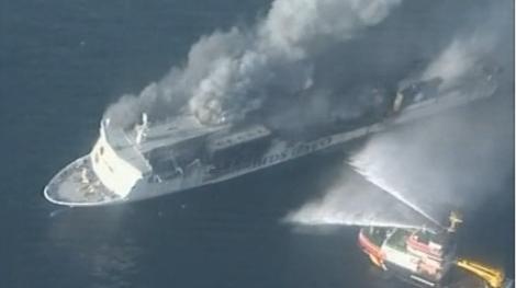 VIDEO! Explozie pe un feribot, in Marea Baltica