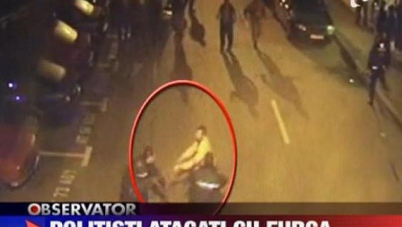 VIDEO! Politisti atacati cu furca la Roman