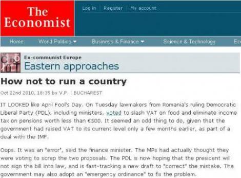 The Economist: Romania, cum sa NU conduci o tara
