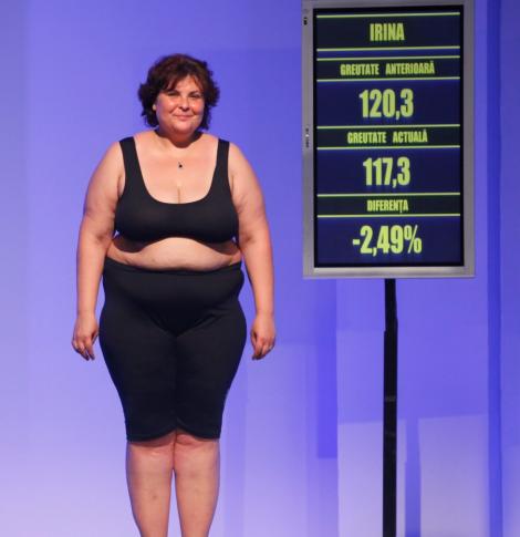 Irina (129,5) a iesit din concurs. Greutatea ei ideala este 60 de kilograme