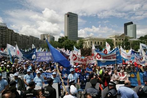10.000 de sindicalisti, asteptati marti in fata Guvernului