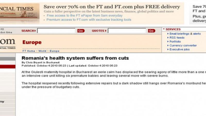 Financial Times: Sistemul medical din Romania este 