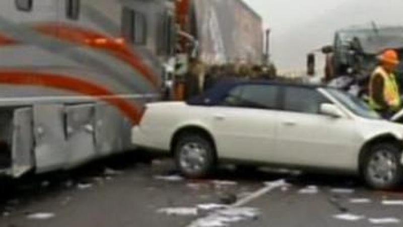 VIDEO! Accident in lant in SUA: 34 de masini distruse