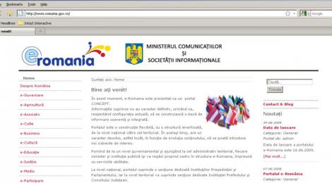 Prima sectiune a portalului e-Romania, lansata in decembrie