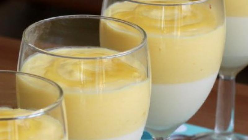 VIDEO! Reteta: Spuma de iaurt, nuci si mango