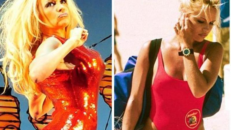 FOTO! Pamela Anderson nu mai incape in costumul Baywatch
