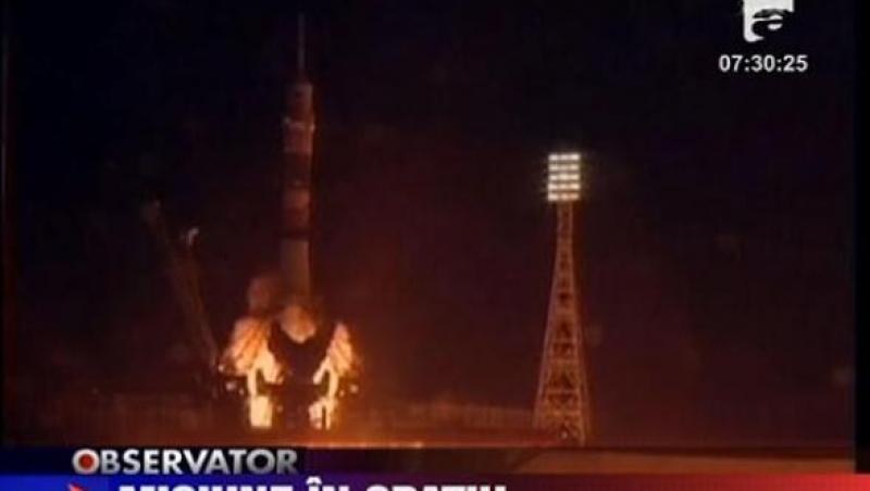 VIDEO! Naveta Soyuz a fost lansata