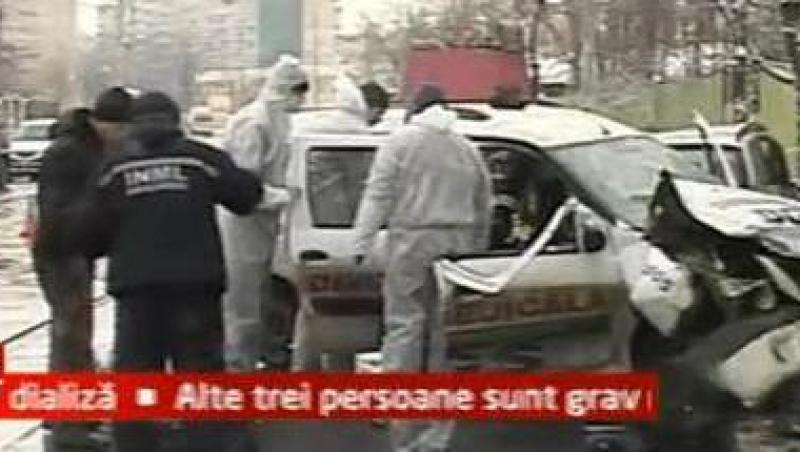 VIDEO! Grav accident in Bucuresti: Patru pacienti dintr-o ambulanta au murit