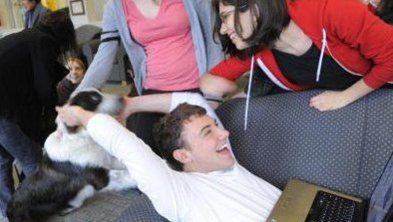 Studentii americani scapa de stres cu ajutorul cainilor de terapie