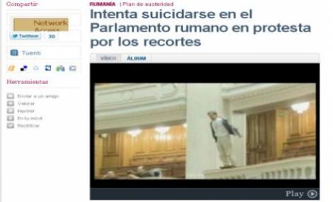 Presa internationala, despre gestul sinucigas de la Parlament: Protest extrem, manat de saracie