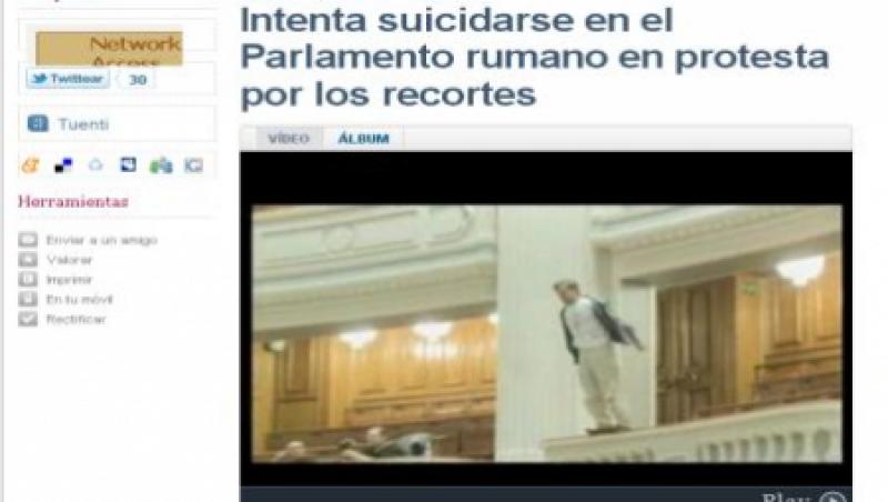 Presa internationala, despre gestul sinucigas de la Parlament: Protest extrem, manat de saracie