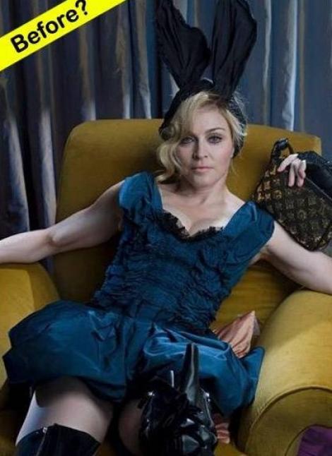 Madonna, inainte si dupa Photoshop