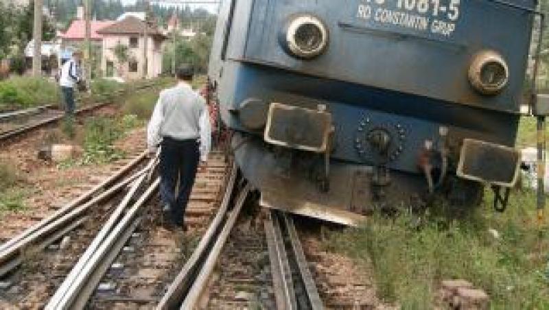 Un tren de marfa a deraiat langa Petrosani