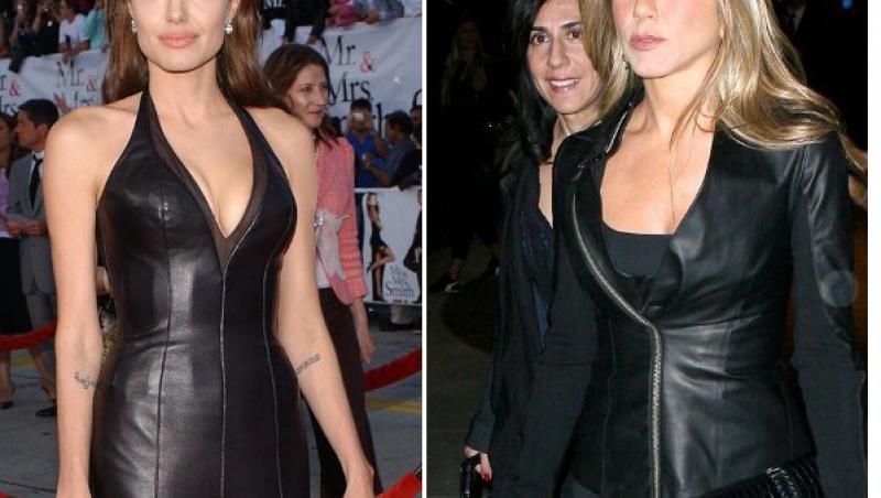 Angelina si Aniston se bat in haine de piele