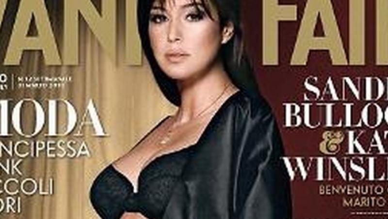 Insarcinata, Monica Bellucci, pe coperta Vanity Fair