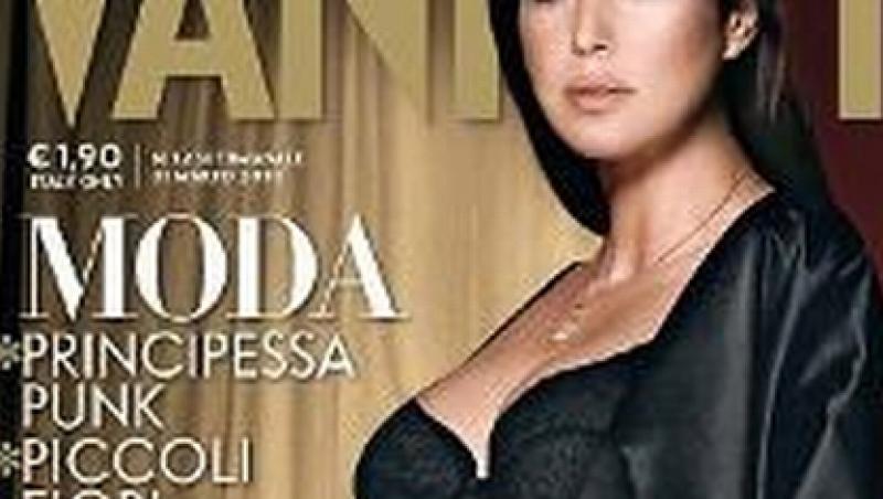 Insarcinata, Monica Bellucci, pe coperta Vanity Fair