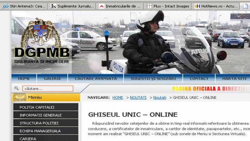 Ghiseu unic on-line, la Politia Capitalei