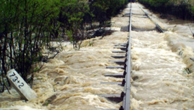 Trenuri blocate de aluviuni pe Valea Oltului