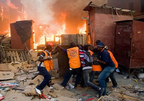 Cea mai importanta piata comerciala din Haiti, distrusa de incendiu