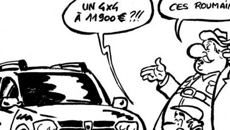 Caricatura Dacia Duster: Un 4x4 la 11.900 de euro?!! Romanii astia sunt nebuni!