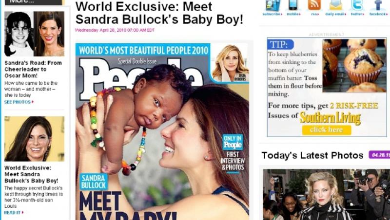 Sandra Bullock a adoptat un copil de culoare
