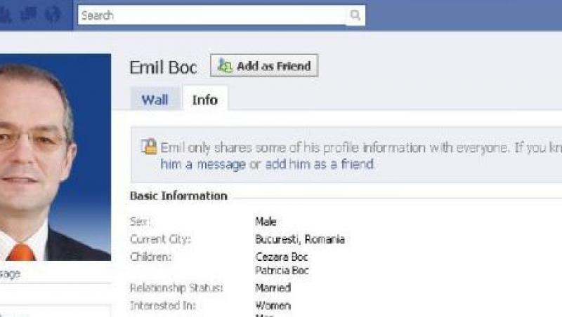 Emil Boc a avut conturi pe Facebook si Twitter. False!