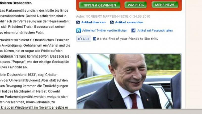 Sudwest Presse: Basescu, un fel de Putin al Romaniei