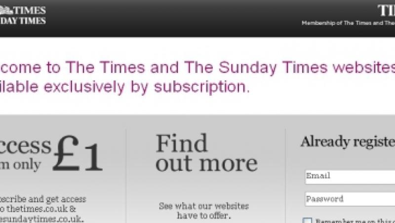 Media: The Times a pierdut 66% din cititori, dupa introducerea taxei pentru continutul online