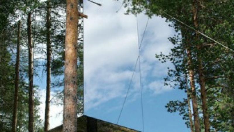 FOTO! Suedia: Traditionala casuta din copac devine hotel invizibil