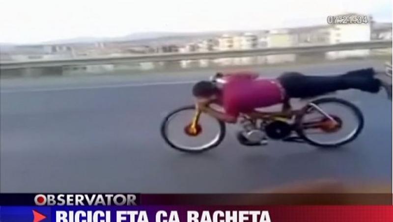 VIDEO! Biciclist suprins cu 130 de kilometri la ora