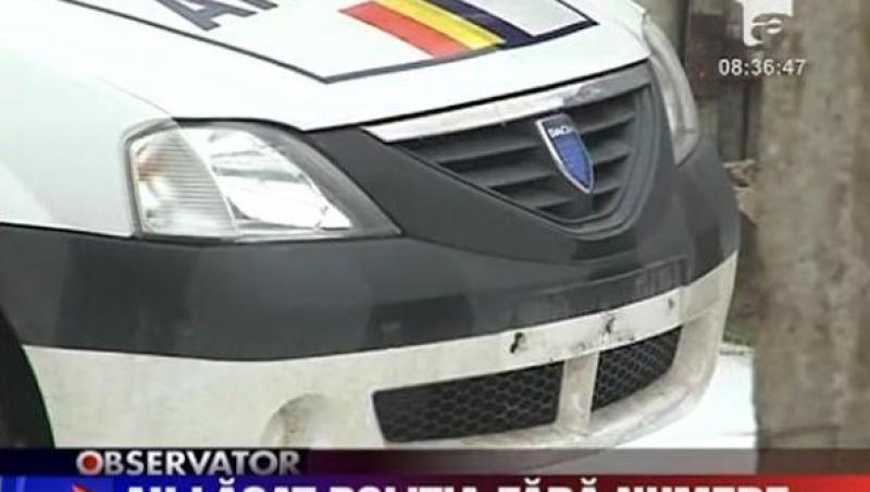 VIDEO! Dolj: Hotii au furat numerele de la masina politiei