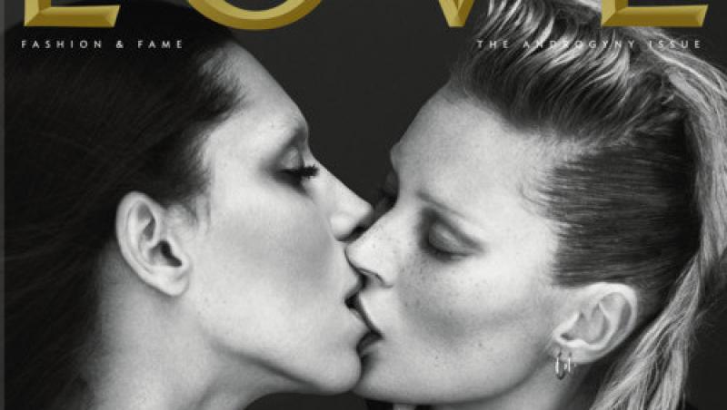 Kate Moss se saruta cu un model transexual!