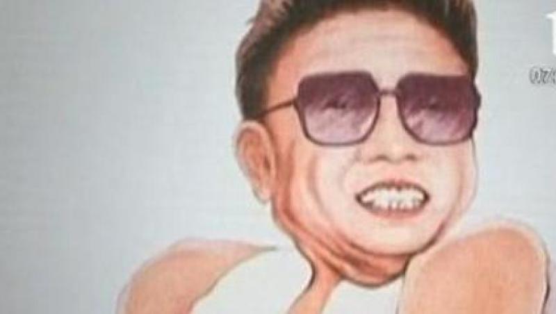 VIDEO! Tablou cu chipul lui Kim Jong Il pe trupul lui Marylin Monroe la Seul