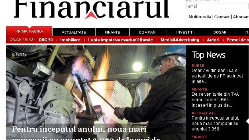 Financiarul, la trei ani: in top 10 cele mai citite publicatii din Romania