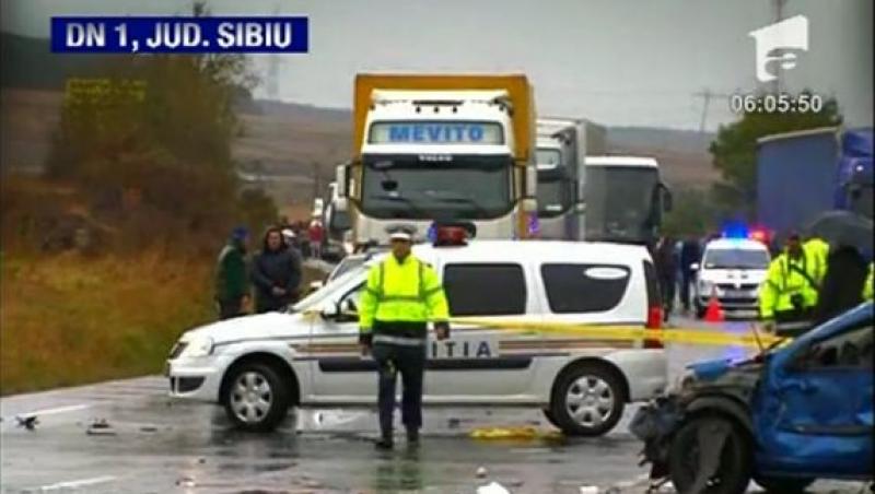 VIDEO! Carnagiu pe o sosea din Sibiu: Patru morti nevinovati