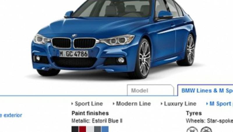 BMW a lansat configuratorul online pentru noul Seria 3