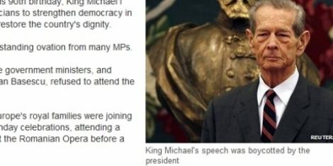 BBC: Basescu a boicotat discursul Regelui in Parlament