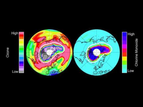 O noua gaura in stratul de ozon, descoperita deasupra Polului Nord