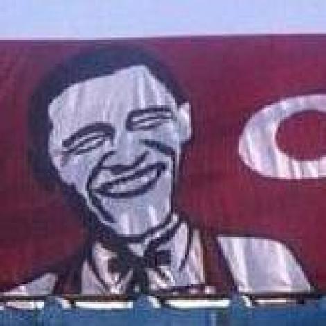 Amuzant: Obama, mascota unui restaurant fast-food
