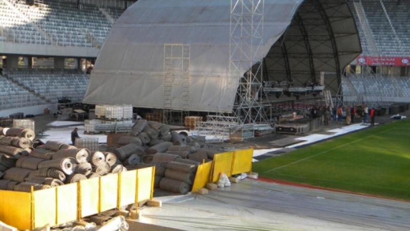Suprafata de joc de pe Cluj Arena va sta acoperita peste 48 de ore » Emotii pentru gazon