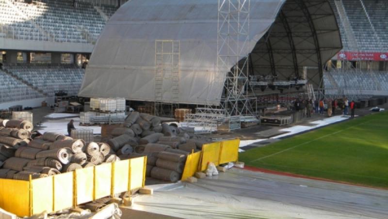 Suprafata de joc de pe Cluj Arena va sta acoperita peste 48 de ore » Emotii pentru gazon