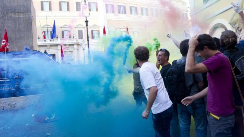 VIDEO! Proteste la Roma: Studentii, nemultumiti de reforme