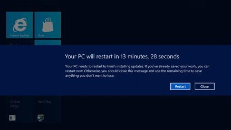 Windows 8 se updateaza si restarteaza automat