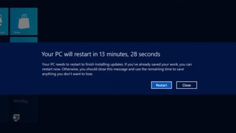 Windows 8 se updateaza si restarteaza automat