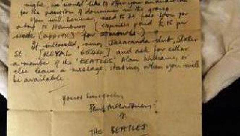 Vezi cu cat a fost vanduta o scrisoare scrisa de Paul McCartney!