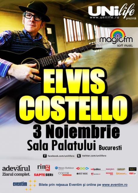 Elvis Costello va canta "She", la Sala Palatului