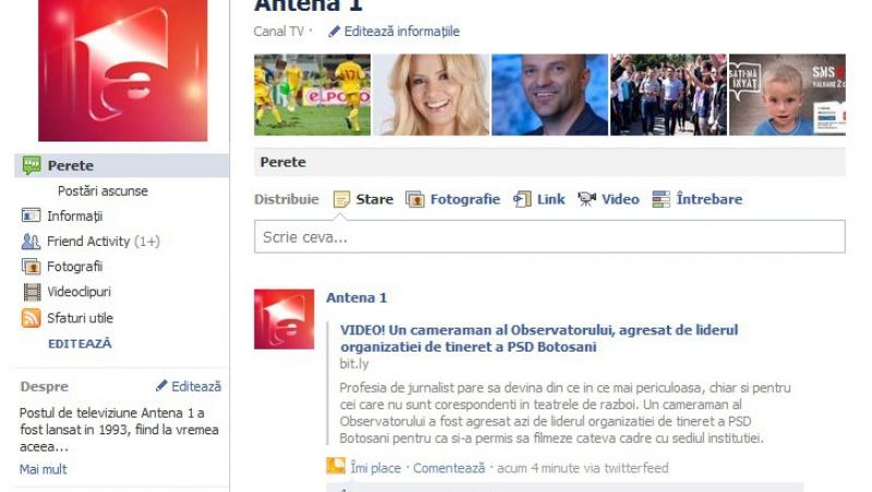 Antena 1, peste 100.000 de fani pe Facebook