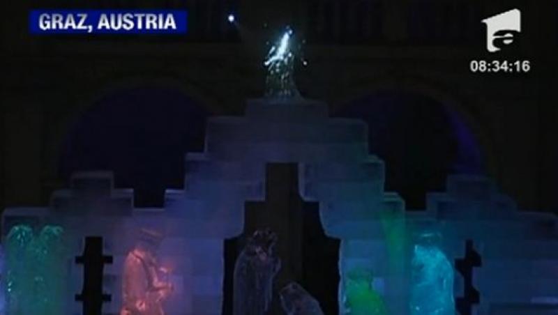 VIDEO! Un nou monument in Austria: Ieslea lui Iisus, din gheata