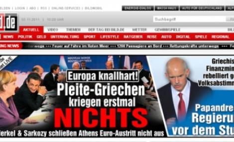 Tabloidul german Bild vrea referendum pentru "scoaterea Greciei din zona euro"